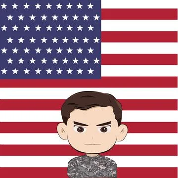 American soldier Stock Illustration