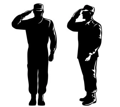 American Soldier Military Serviceman Personnel Silhouette Saluting Silhouette Is Stock Illustration