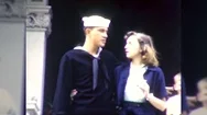 American Soldier Navy Hugs Girlfriend Ww2 1940S Vintage Film Home Movie Stock Footage