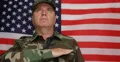 American Soldier United States Flag Background Honoring Salute Military Respect 4k or 4k+ Resolution