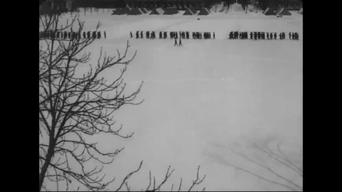American soldiers go through basic training prior to fighting in World War One. Video stock 74815093