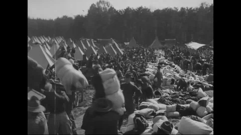 American soldiers go through basic training prior to fighting in World War One. 스톡 동영상 74815211