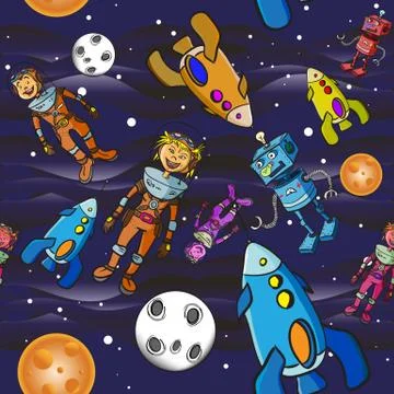 American space rocket on Mars Stock Illustration