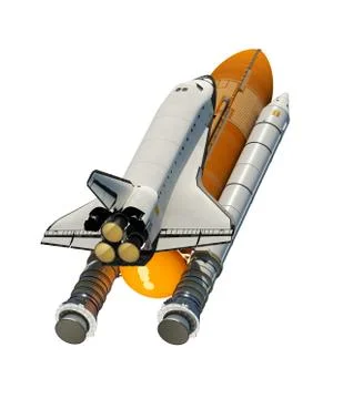 American Space Shuttle Isolated On White Background Illustrazione stock