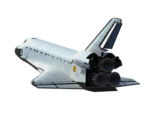 American Space Shuttle Isolated On White Background Illustrazione stock