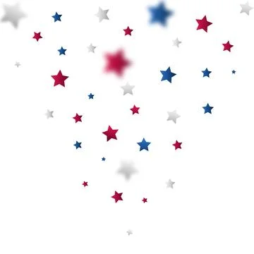 American Star Confetti Pattern, Soft Blurred Geometric Decorative Graphic i.. Stock Illustration