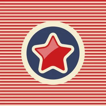American star flat icon Stock Illustration