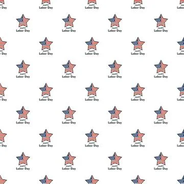 American star labor day pattern seamless vector Illustrazione stock