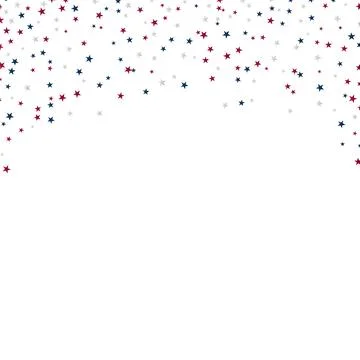 American Stars Confetti Pattern Background with Clean Geometric Shapes and .. Stock Illustration
