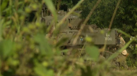 American Stuart tank attacks Stock Footage 33656943