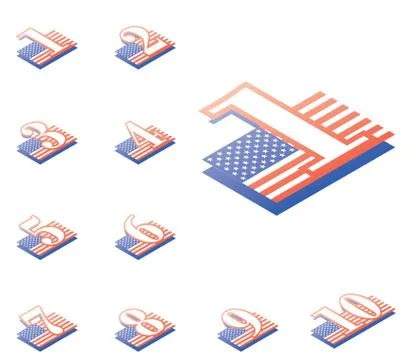 American style numerals Stock Illustration