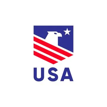 American symbol eagle with star with flag modern logo design vector. Stock Illustration
