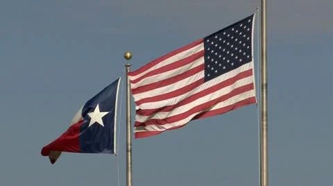 AMERICAN &amp; TEXAS FLAGS - HD 库存影片 12421828