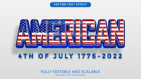 American text effect editable eps file Stock Illustration