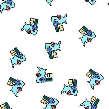 American tourism vector seamless pattern Stock Illustration