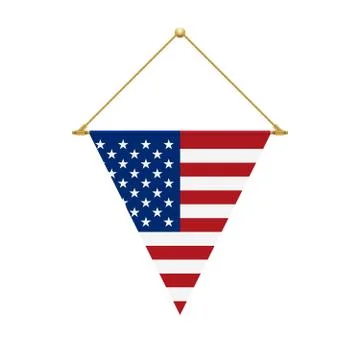 American triangle flag hanging, vector illustration Stock-Illustration