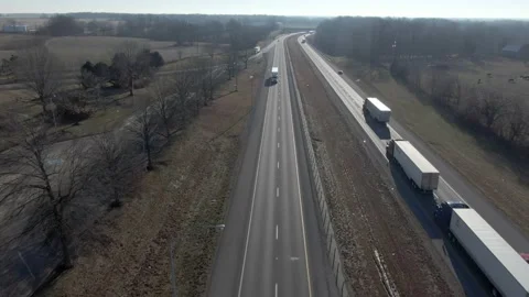 American Trucks on Highway Stock Footage 147991522