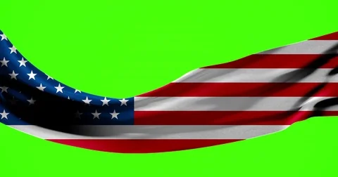 American USA flag banner waving, stars and stripes, united states of america Stock Footage