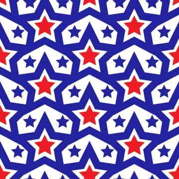 American USA flag seamless patterns. Independence Day, July 4 concept, repe.. Stock Illustration