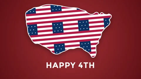 American USA map outline red background. Stock Footage 336001812