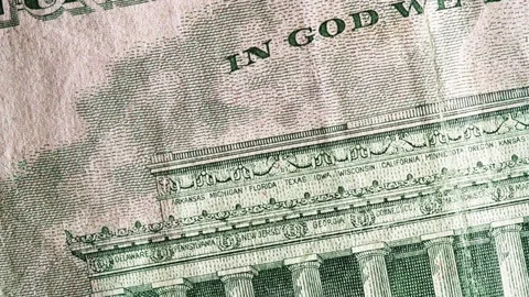American USD Dollar Macro Closeup Shot Stop Motion Animation Stockbeeldmateriaal 129318832