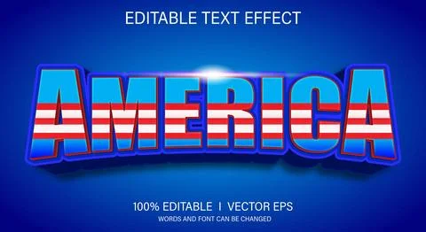 American vector text effect with modern style design Stock Illustration
