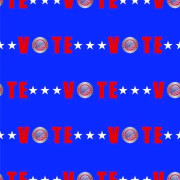 American Vote Seamless Pattern Stock Illustration