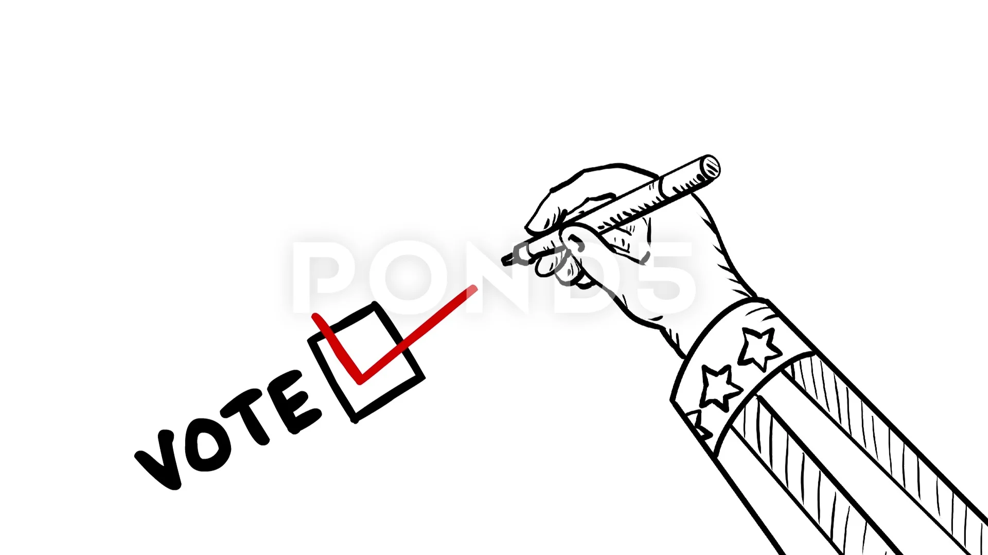 Premium Vector | A woman finishes voting vote oneline drawing
