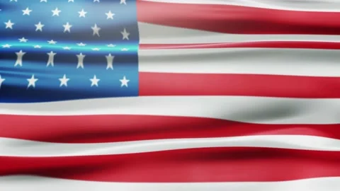 American Waving Flag Animation (Looping) Stock Footage 220240613