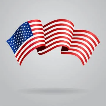 American waving Flag. Vector illustration Stock Illustration