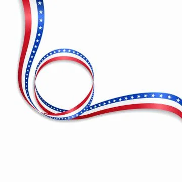 American wavy flag background. Vector illustration. Stock Illustration