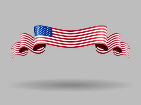 American wavy flag. Vector illustration Stock Illustration