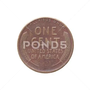 American wheat penny, International currecny isolated on a white background. Stock Photos