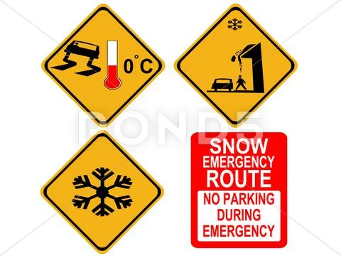 American winter warning signs Stock Illustration