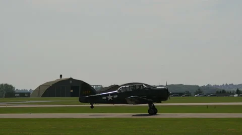 American ww2 plane taking off Stock Footage 41340276