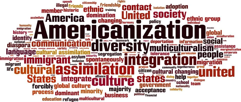 Americanization word cloud Stock Illustration