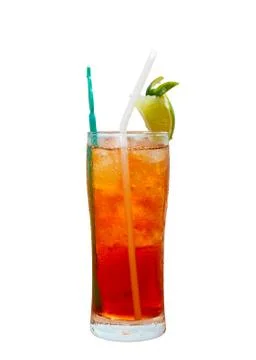 Americano cocktail with ice on the table Stock Photos