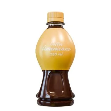 Americano Coffee In A Bottle Front View 3D Design Element Stock Illustration