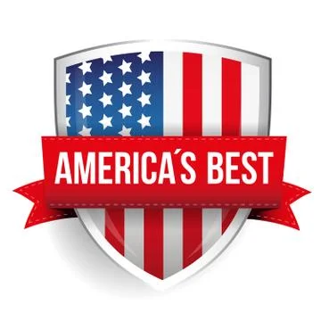 Americas Best Vector shield with flag Stock Illustration