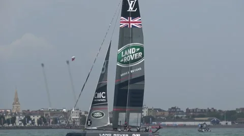 America's Cup qualifying series - Team BAR prepare for a race. Stock Footage 65744290