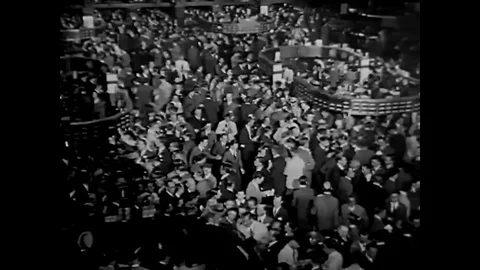 Americas industry has allowed for a huge stock market in the 1930s Stock Footage 101310855