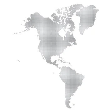 The Americas map made from halftone dot pattern Stock Illustration