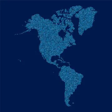 The Americas map made from halftone dot pattern Stock Illustration