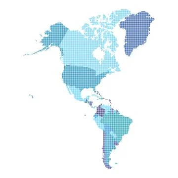 The Americas map made from halftone dot pattern Illustrazione stock