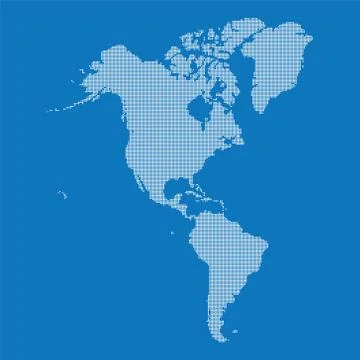 The Americas map made from halftone dot pattern 스톡 일러스트
