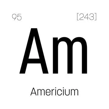 Americium, Am, periodic table element Stock Illustration