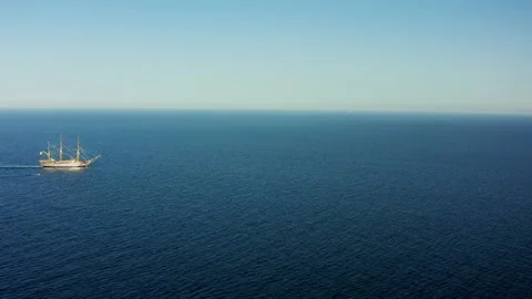 Amerigo Vespucci sailing ship in the open ocean Stock Footage 208774332
