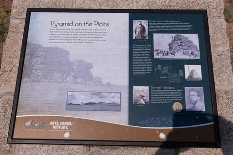Ames Monument Information Plaque Stock Photos