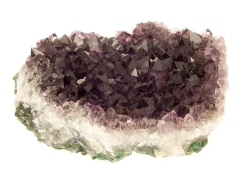 Amethyst cluster on white background Stock Photos