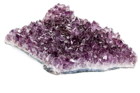 Amethyst Crystal Druse  macro mineral on white background Stock Photos
